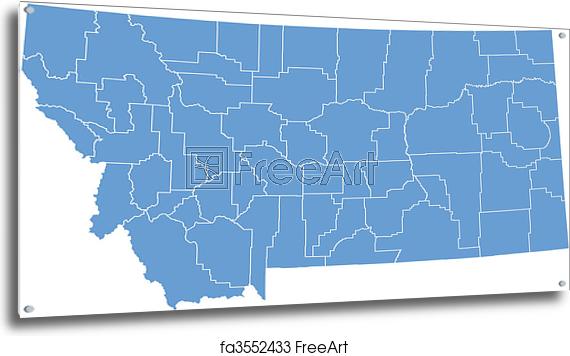 570x356 Free Art Print Of Vector Map Montana Freeart