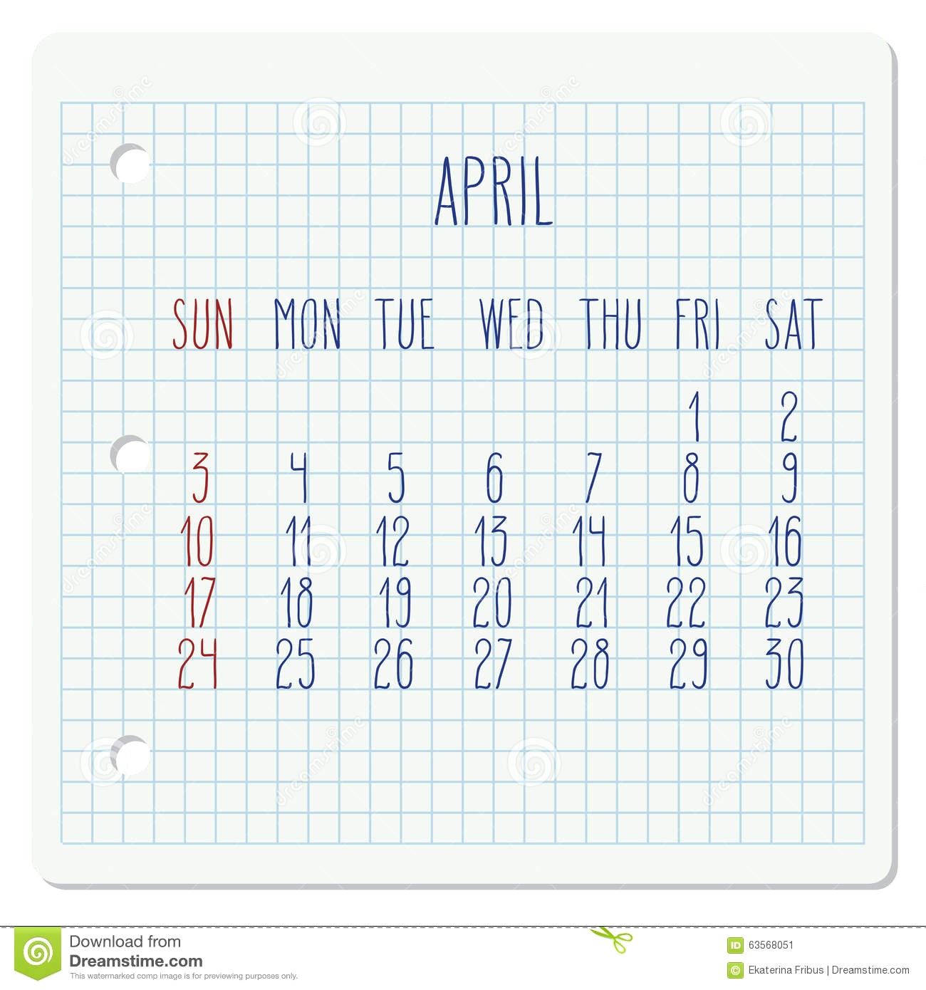 1300x1390 Monthly Calendar Vector