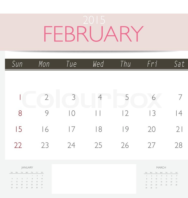 760x800 Calendar, Monthly Calendar Stock Vector Colourbox