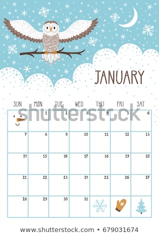 318x470 Vector Monthly Calendar With Cute Owl J