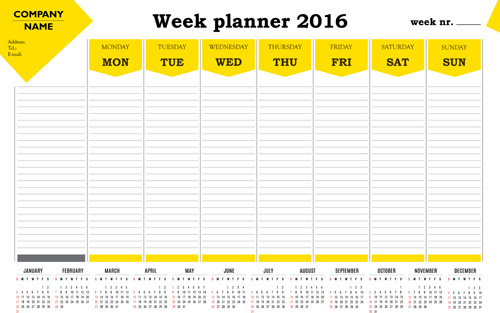 500x313 Vector Monthly Calendar Planner Free Vector Download