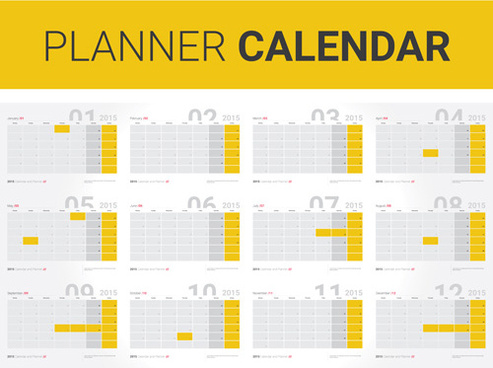 493x368 Vector Monthly Calendar Planner Free Vector Download
