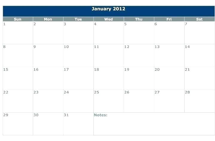 720x472 Large Wall Calendar Template