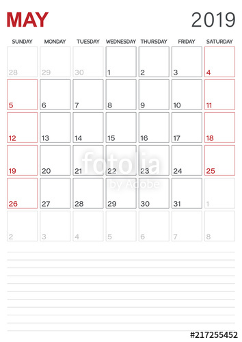 354x500 English Calendar
