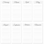 180x180 Monthly Planner Vector Background Art Print