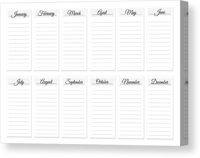 661x522 Monthly Planner Vector Background Canvas Print Canvas Art