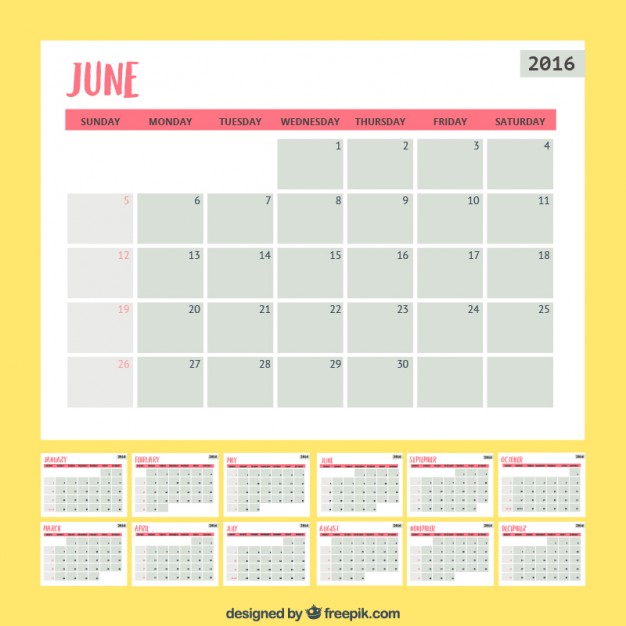 626x626 Simple Monthly Planner Vector Free Download