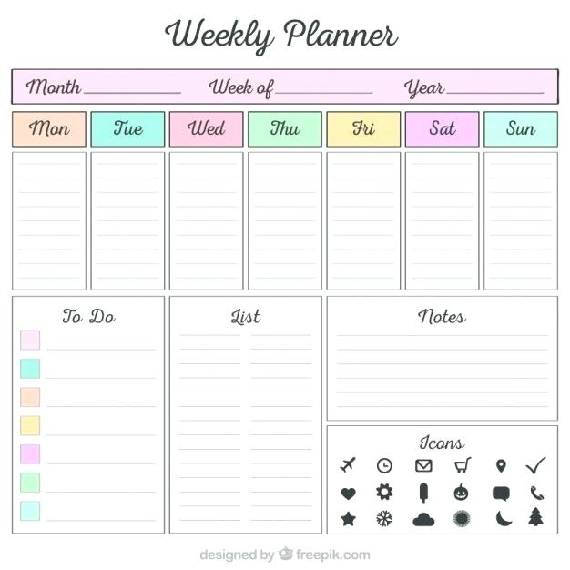 Monthly Planner Vector at Vectorified.com | Collection of Monthly ...
