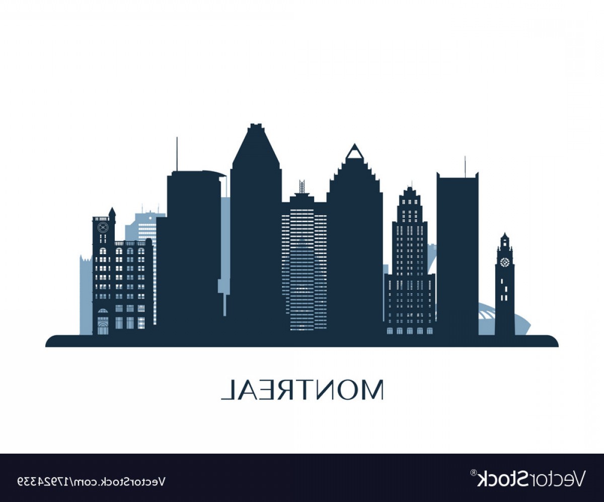 1200x996 Montreal Skyline Monochrome Silhouette Vector Geekchicpro