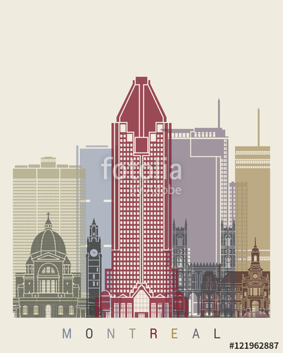 400x500 Montreal Skyline Poster Stock Image And Royalty Free Vector