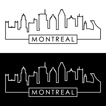 450x450 Montreal Skyline Linear Style Editable Vector File Royalty