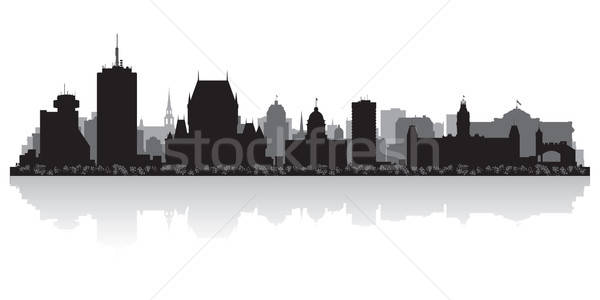 600x300 Quebec Canada City Skyline Vector Silhouette Vector Illustration