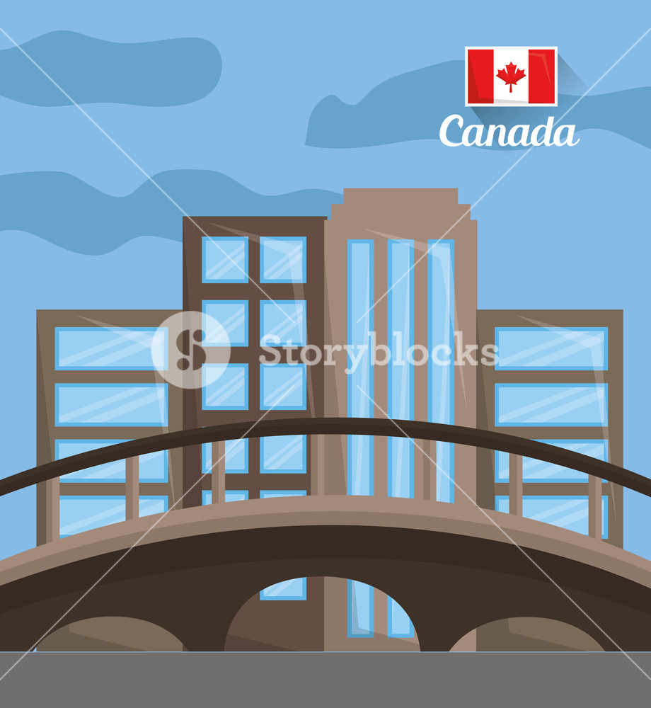 920x1000 City Skyline With Landmarks Montreal Canada Vector Illustration