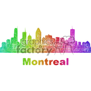 300x300 Colorful City Skyline Vector Clipart Can Montreal Royalty Free
