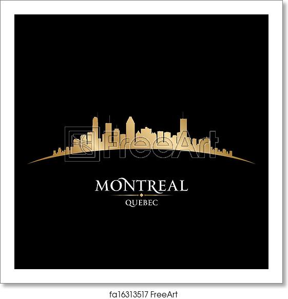 561x581 Free Art Print Of Montreal Quebec Canada City Skyline Silhouette