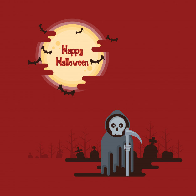 Halloween, Grim Reaper Standing With Scythe 626x626 Halloween, Grim Reaper Standing With Scythe