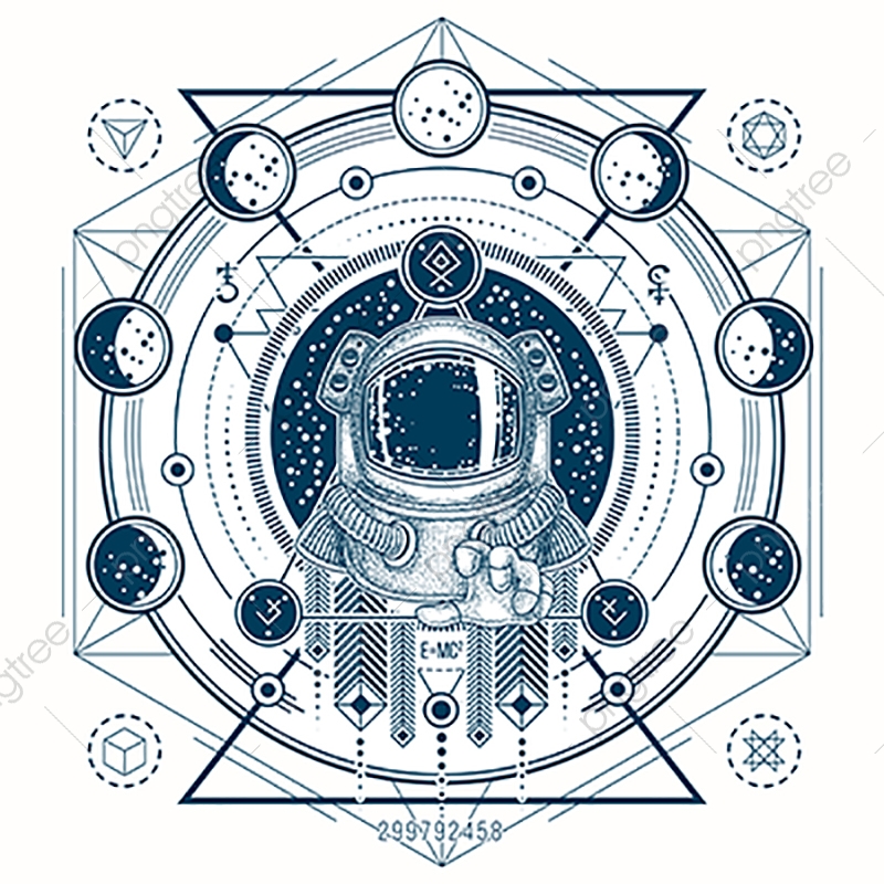 Vector Sketch Of A Tattoo With Astronaut In A Space And Moo 800x800 Vector Sketch Of A Tattoo With Astronaut In A Space And Moo
