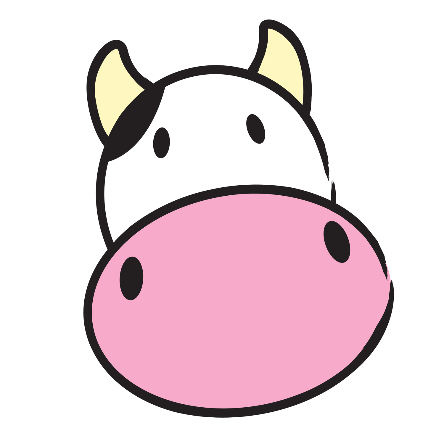 Cute Cow Clipart Simple Vector Illustration Of A Cute Cow Head 1500x1500 Cute Cow Clipart Simple Vector Illustration Of A Cute Cow Head