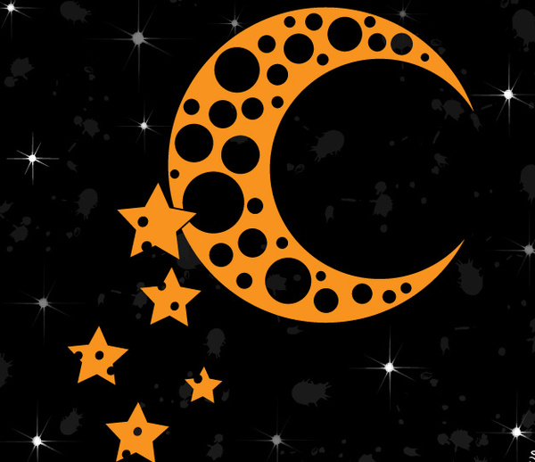 Moon Stars Vector Background Free Vector In Adobe Illustrator 600x518 Moon Stars Vector Background Free Vector In Adobe Illustrator
