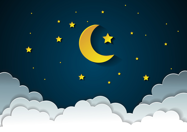 Moon With Stars And Cloud In Nightime Cartoon Vector Free Download 600x424 Moon With Stars And Cloud In Nightime Cartoon Vector Free Download
