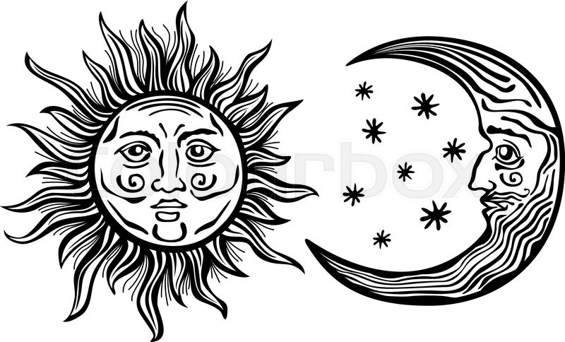 Moon Face Vector