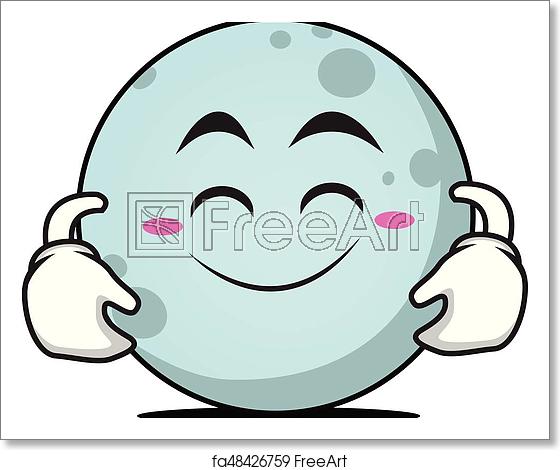 560x470 Free Art Print Of Cute Smile Moon Face Character Cute Smile Moon