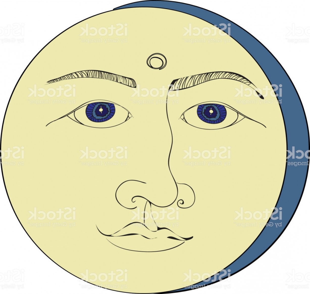 1228x1165 Full Moon Face Hand Drawn Illustration Gm Catchsplace