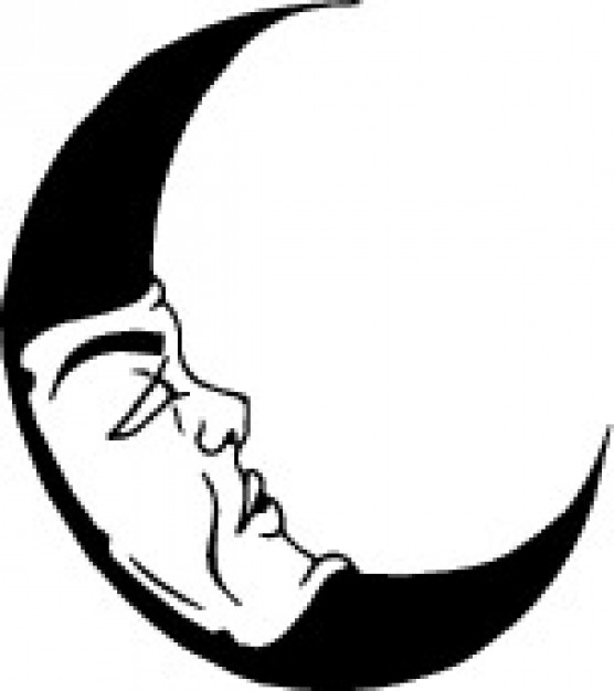 556x626 Lateral Moon Face Vector Free Download