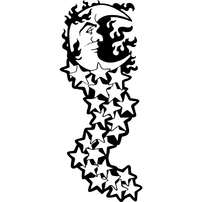 660x660 Moon Face And Stars Vector