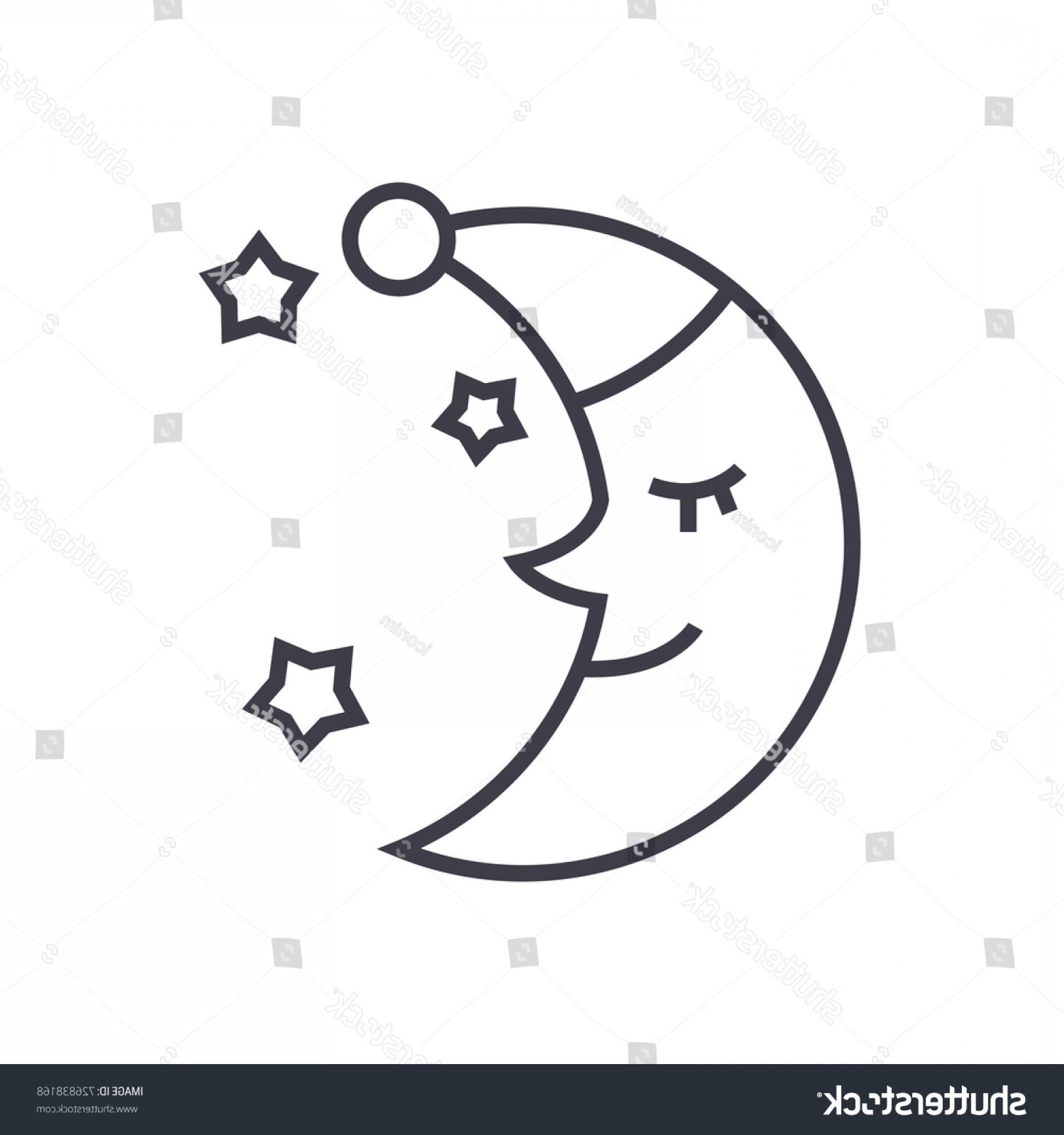 1800x1920 Moon Face Sleep Time Vector Line Geekchicpro