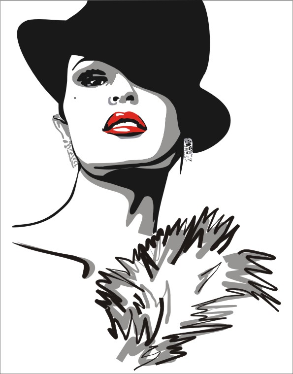 595x759 Beautiful Women Moon Face Vector Graphic Design Vector