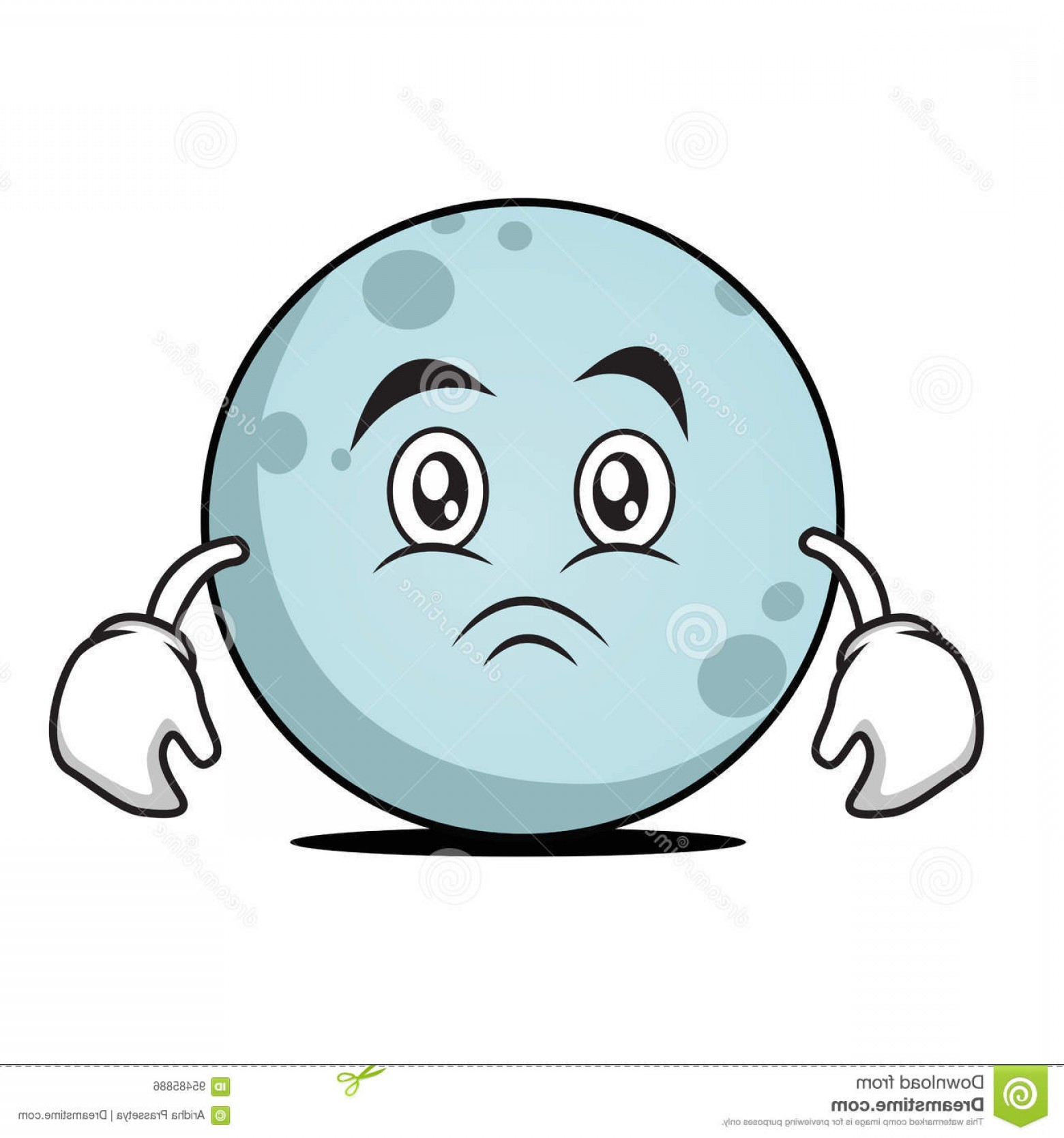 1560x1668 Stock Illustration Moody Face Moon Cartoon Character Vector Art