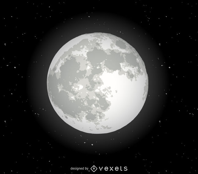 648x570 Realistic Moon Illustration