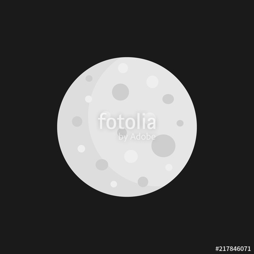 500x500 Simple Moon Vector Illustration, Graphic Icon Moon Isolated