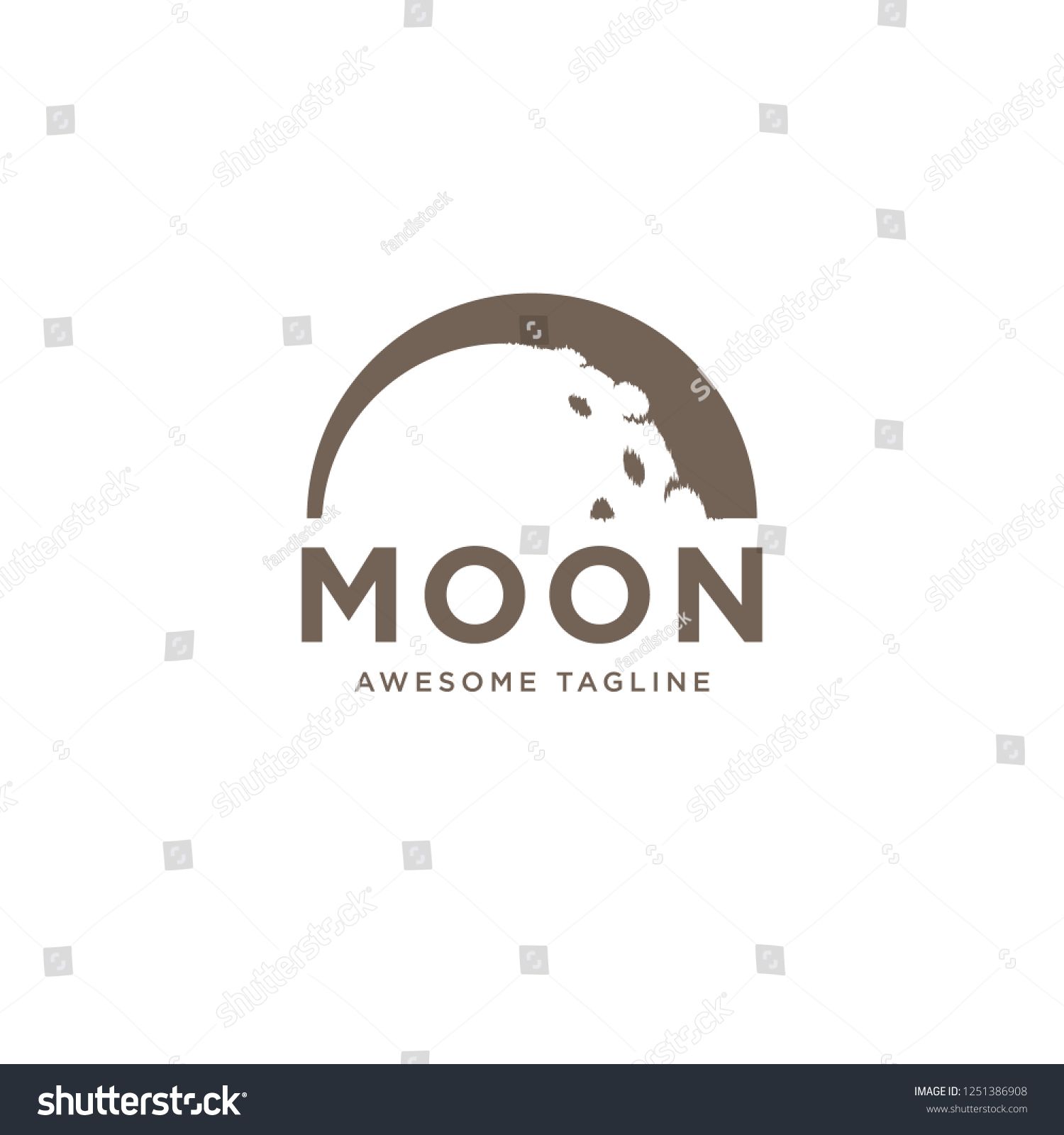1500x1600 Half Moon Logo Design Template Inspiration