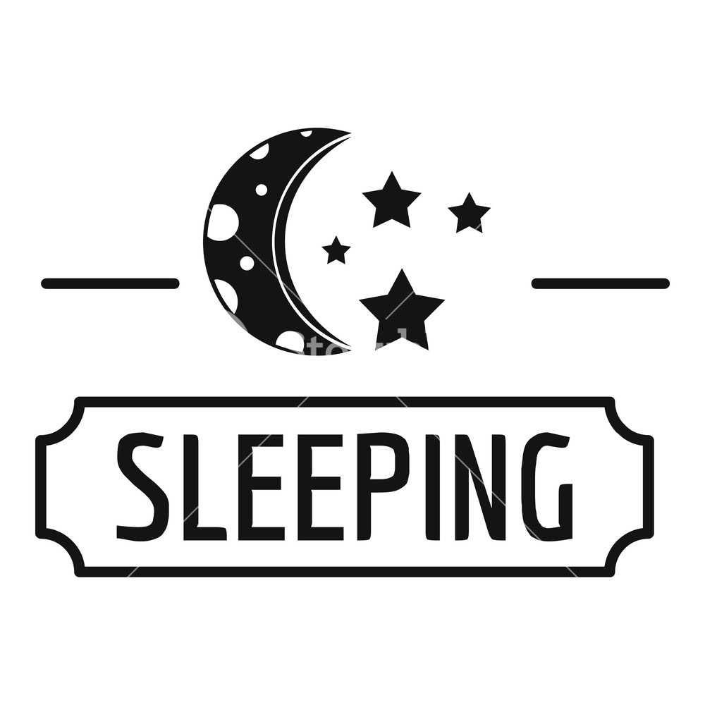 1000x1000 Sleeping Moon Logo Simple Illustration Of Sleeping Moon Vector