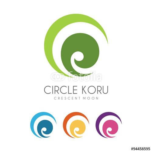 500x500 Vector Koru With A Crescent Moon Logo