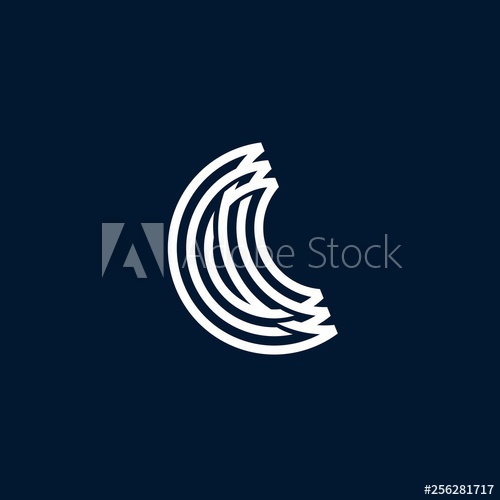 500x500 C Letter Moon Crescent Logo Vector Icon Illustration