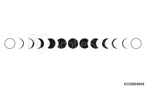 Moon Phases Astronomy Icon Set Vector Illustration On The White 500x300 Moon Phases Astronomy Icon Set Vector Illustration On The White