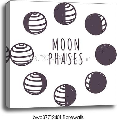 Moon Phases Vector Set, Canvas Print Barewalls Posters Prints 382x390 Moon Phases Vector Set, Canvas Print Barewalls Posters Prints
