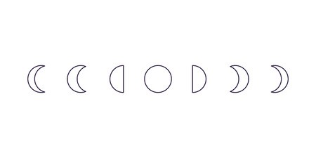 Moon Phases Vector Illustration, Flat Design Royalty Free Vector 450x225 Moon Phases Vector Illustration, Flat Design Royalty Free Vector