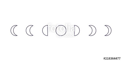 Moon Phases Vector Illustration, Flat Design Stock Image 500x250 Moon Phases Vector Illustration, Flat Design Stock Image