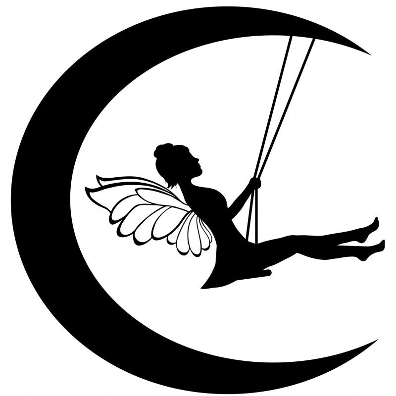 800x800 Fairy On Moon Silhouette Fairy Moon Swings Wall Fairy Ideas