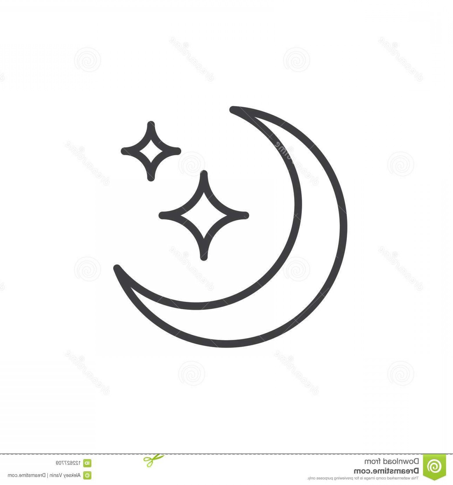 1560x1668 Moon Stars Outline Icon Linear Style Sign Mobile Concept Web