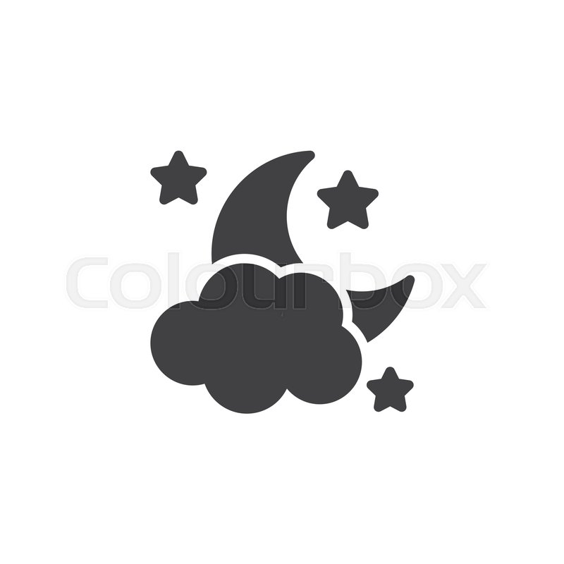 800x800 Clouds Moon Stars Vector Icon Filled Stock Vector Colourbox