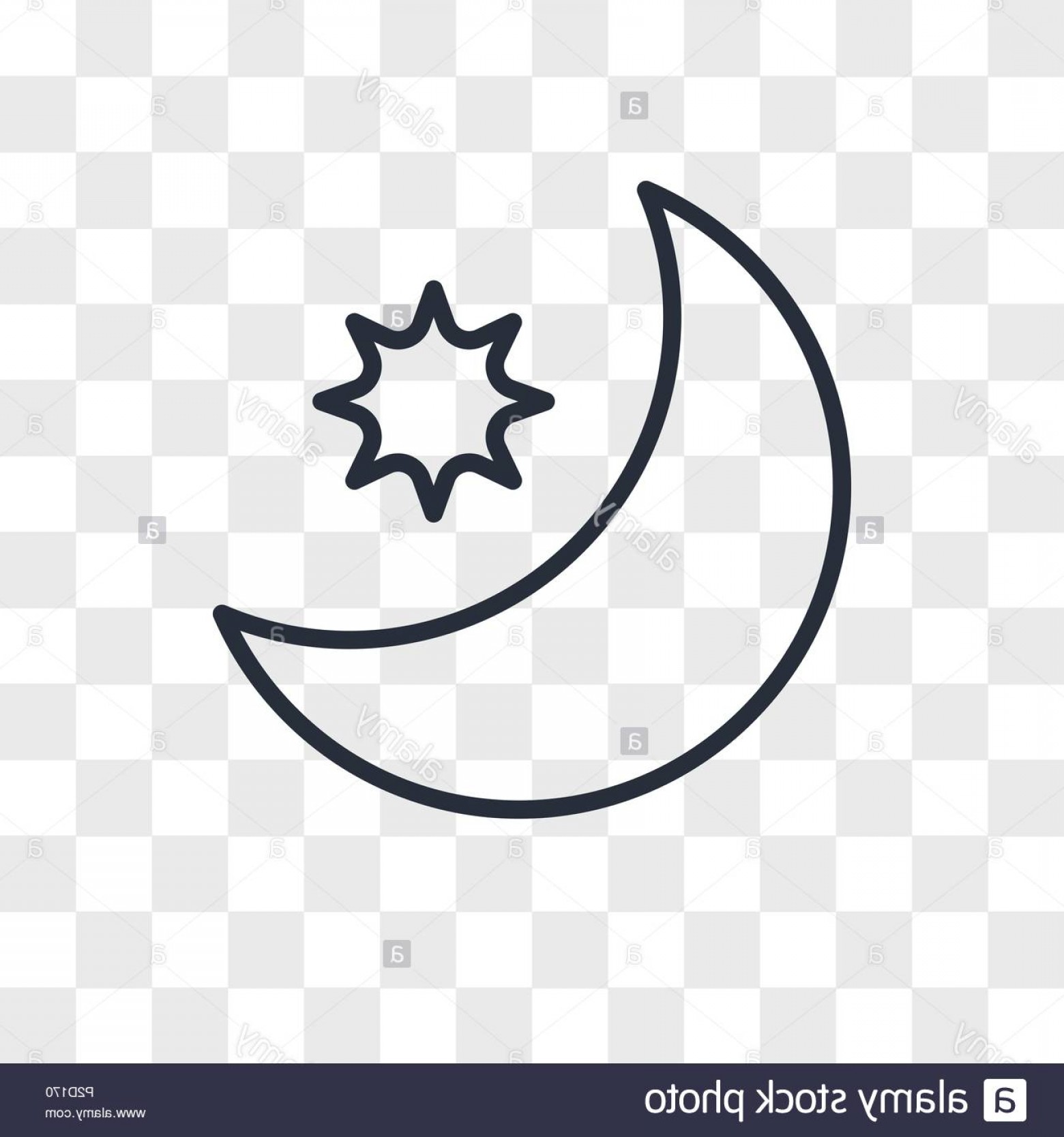 1560x1668 Crescent Moon And Star Vector Icon Isolated On Transparent