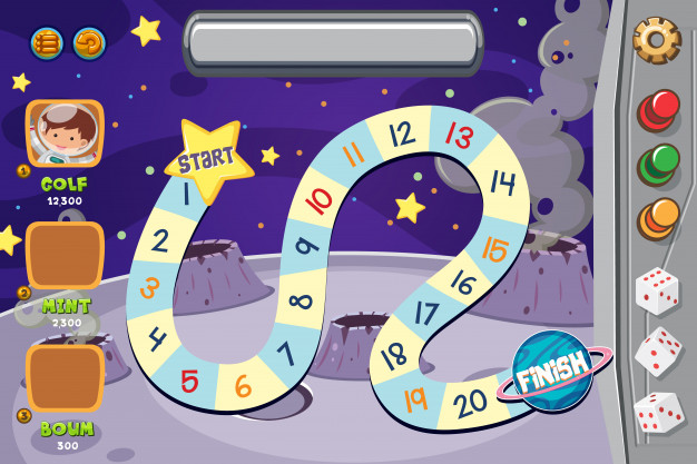 626x417 Game Template With Moon Surface Vector Premium Download