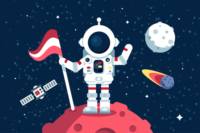 700x466 Astronaut In Space Suit With Flag