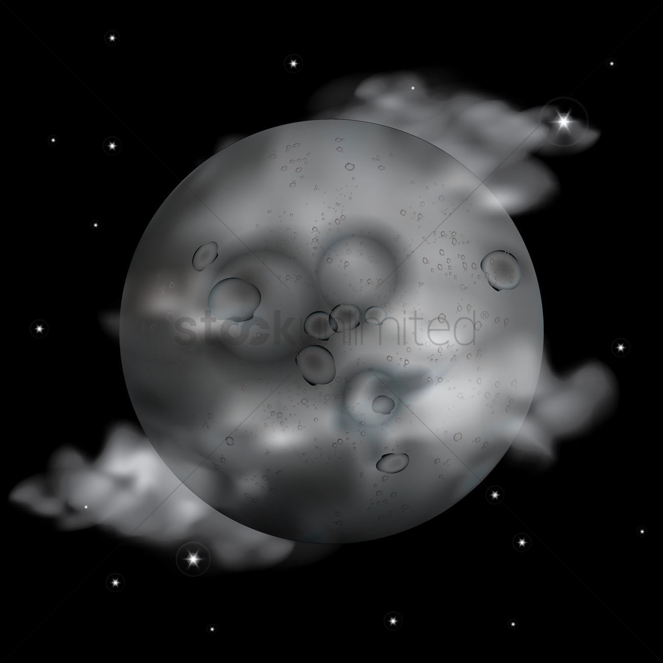 1300x1300 Moon Surface Vector Image