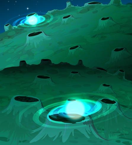 446x490 Background Scene With Moon Surface Vector